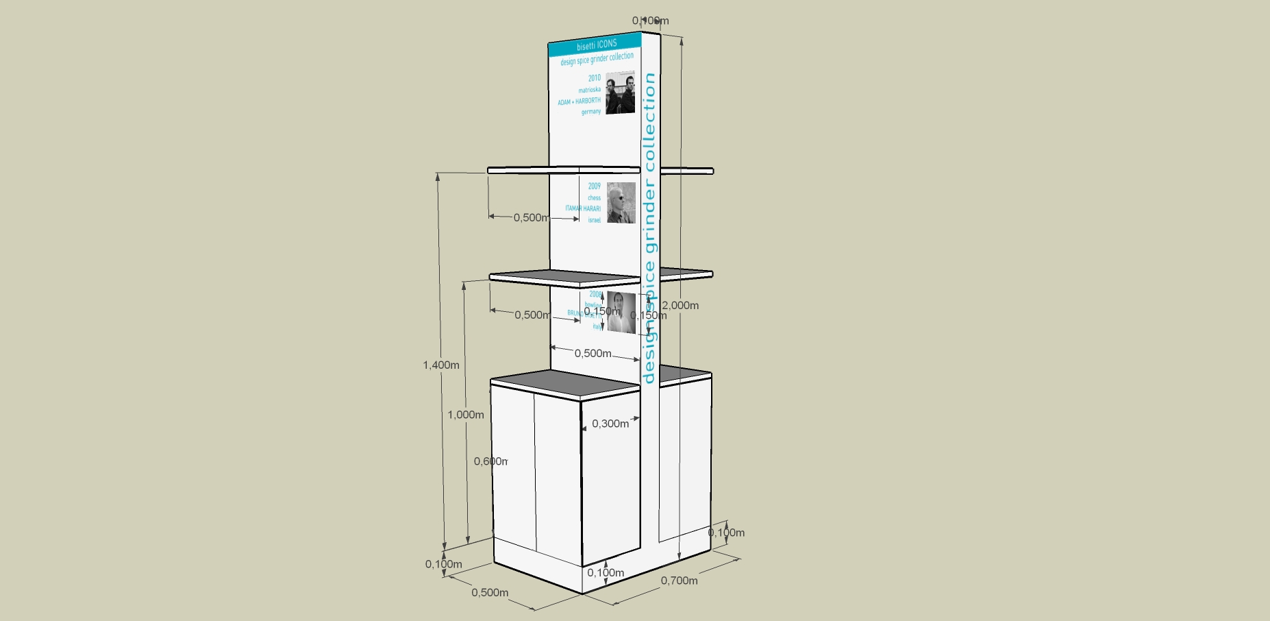 Progetto 3d espositore per fiera di settore